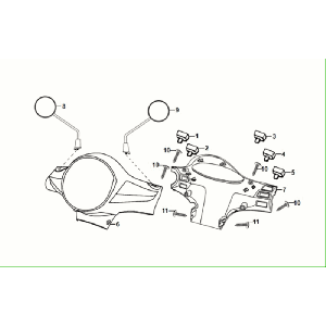 Housses de direction - Commutateurs de direction - Rétroviseurs Sym Fiddle ll Euro 5 Black (BK-5560S)