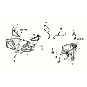 Tuyau de poignée - couvercle de poignée Sym Orbit III 50 E5 Blue (BU-289S)