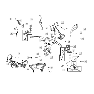 Handle steering - handle cover Kymco Super8 R E5
