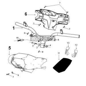 Handlebar Peugeot Tweet 125i E5 FL 2023-2025 BLACK (M7)