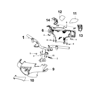 Handlebars Peugeot Django 125 EFI E4 2018-2020 MAD GREY (I2)