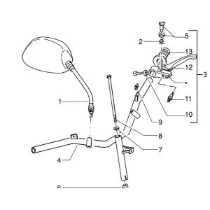 Composants du guidon Piaggio Zip RST