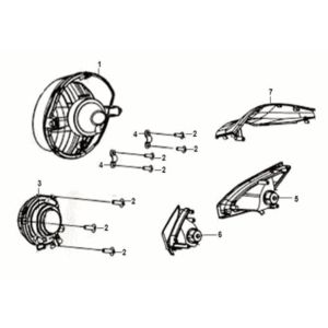 Head light Sym Crox 50 E5 BLACK/BLACK (BK-007U)