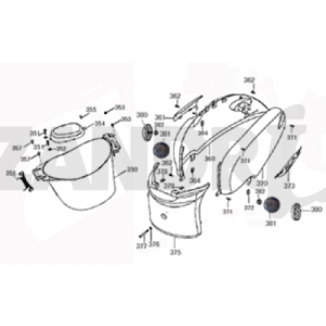 Coffre de selle BTC Grande Retro GT1 blanc noir