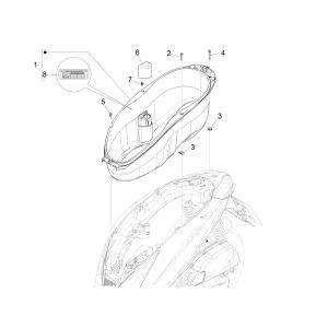 Coffre de selle Piaggio Medley 125 4T IE ABS E4 2016-2019 (EMEA)