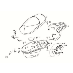 Coffre de selle Sym Fiddle II 125S