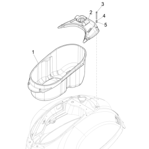 Coffre de selle Vespa GTS 125 4T E5 ABS 2021 (EMEA)