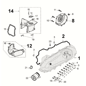 Cache boîtier 2 Peugeot Django 4 temps E5