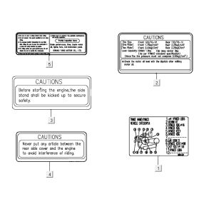 Autocollant Info Kymco Vitality 4t AC diamant noir