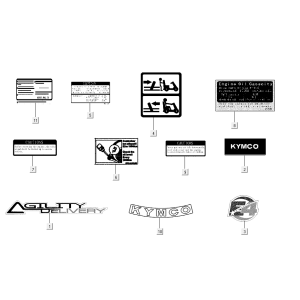 Infostickers Kymco Agility Delivery 4 temps euro4 blanc