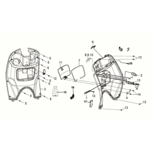 Boîte intérieure Sym Mio 50I E5 Gris/Noir