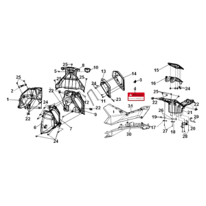Inner tray Sym ADX 125i ABS+ TCS E5 2023 PETROL GREEN (GN-546U)