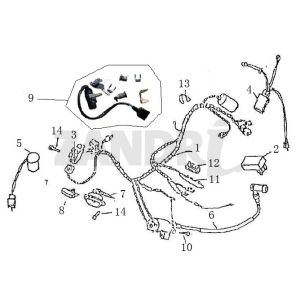 Faisceau de câbles Allumage BTC Grande Retro GT1 blanc noir