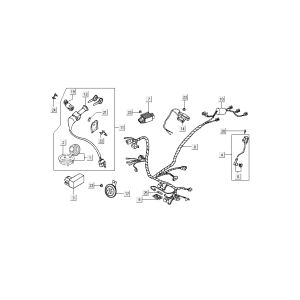 Faisceau de câblage - Serrure d'allumage Kymco B&W LC 2 temps argent