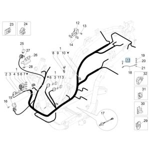 Faisceau de câblage Piaggio Medley 125 ABS E5 2021-2022 (EMEA)