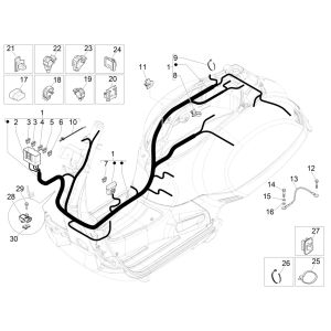 Faisceau de câblage Vespa GTS 125 4 temps IE ABS Euro4 2016-2018