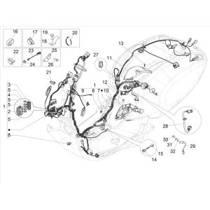 Faisceau de câblage Vespa Primavera 4 temps 3V (injection euro5 IGET)