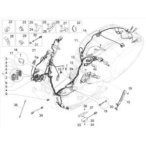Faisceau de câbles Vespa Sprint 125 4T 3V IE ABS E5 2021 (EMEA)