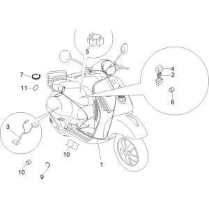 Faisceau de câbles Vespa LXV 25 km 4 temps 2 soupapes