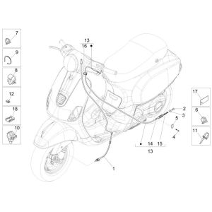 Câbles Vespa Lx 45km 4 temps 4 soupapes