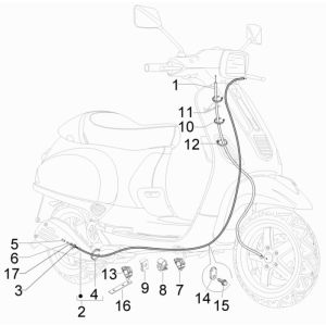 Câbles Vespa S 25 km 4 temps 2 soupapes