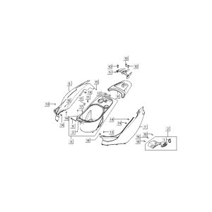 Kapdels-rear Kymco Super9 ac o.m 2 temps Sport Bleu