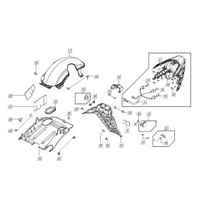 Capots de feu arrière Kymco G-Dink 2 temps Gris foncé