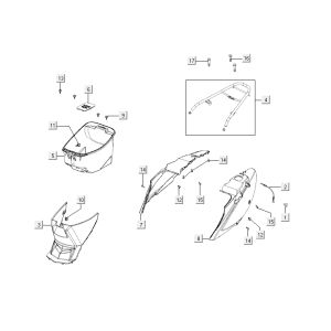 Arrière Arrière Kymco Agility Fat 12' 4 temps noir