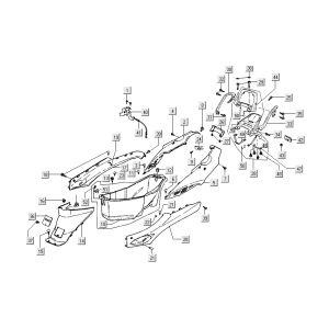 capots arrière Kymco Dink LC 2 temps argent
