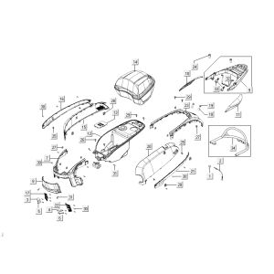 Kymco Like 4 temps noir brillant-partsproduct-Kapdelen-achter-Kymco-Like-4-takt-zwart-glans