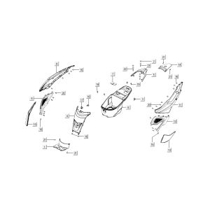 capots arrière Kymco Super 8 4 temps (2007-2009) orange