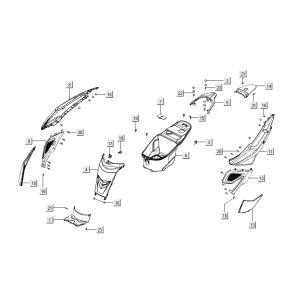Derrière Kymco Super 8 Street 4 temps bleu
