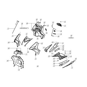 Kapdelen Kymco Agility 16'+ 4 temps injection euro4 bleu mat