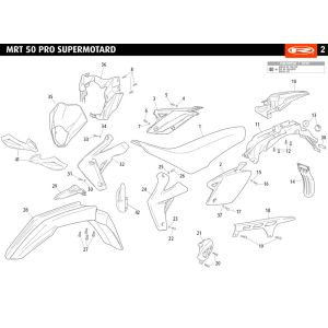 Capots Rieju MRT pro SM noir 2010 2 temps