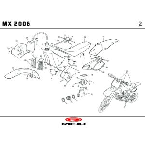 Capots Rieju MX rouge 2010 2 temps