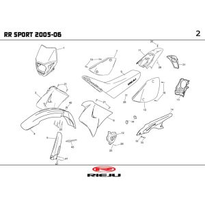 Capots Rieju RR jaune 2007 2 temps