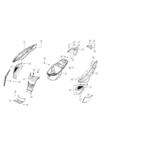 Capots Kymco Super8 Street 50i E4 Gris mat