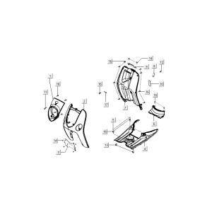 caches médians avant Kymco Sento 4 temps Noir