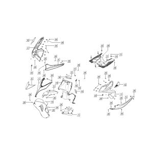 couvre le milieu avant Kymco Super8 4 temps à partir de 2009 rouge