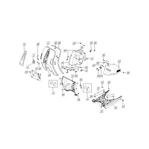 Milieu avant Kymco New Sento 4 temps 50i bleu