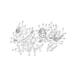 Avant et milieu Kymco BW LC 2 temps argent