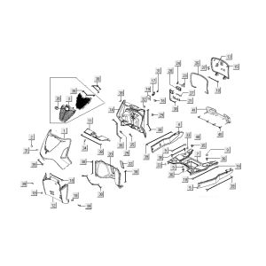 Pièces de capuchon pour Kymco People S 4 temps gris mat