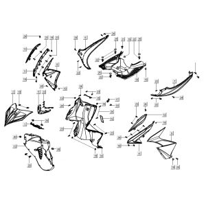 Pièces de capuchon pour Kymco Super 8 Street 4 temps bleu