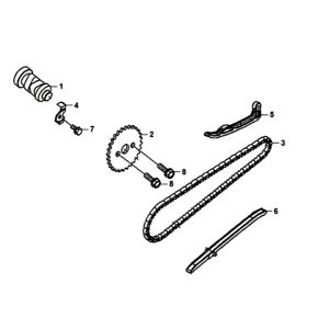 Ketting / kettingspanner / kettinggeleider Peugeot Sym Orbit III 125I E4