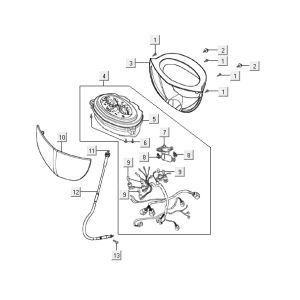 Compteur Kymco Super9 2t lc om noir mat-rouge
