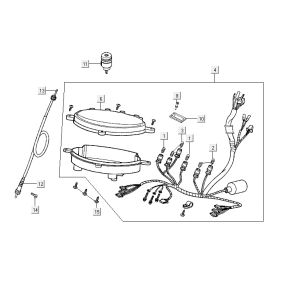 Compteur Kymco Vitality 2t ac rouge