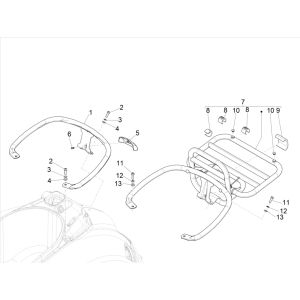 Porte-bagages pliable Vespa GTS 125 4 temps IE ABS Euro4 2016-2018