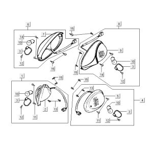 Feux clignotants Kymco Yup 2t ac bleu