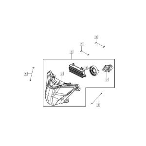 Optique de phareKymco People S 50i E4 Bleu