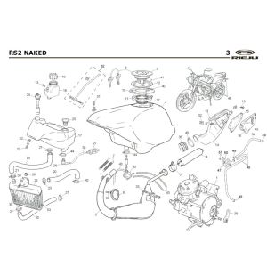 Refroidissement- Réservoir de carburant-Echappement Rieju Rs2 Naked blue 2005 2 temps
